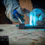 Therwen 5 Pieces Welding Practice Kit Steel 16 Gauge Dice Welding Coupons DIY Welding Equipment Mild Triangle Plate for Beginners TIG MIG Gas Arc Stick Welding Training Accessories Tools, 5 Styles Therwen