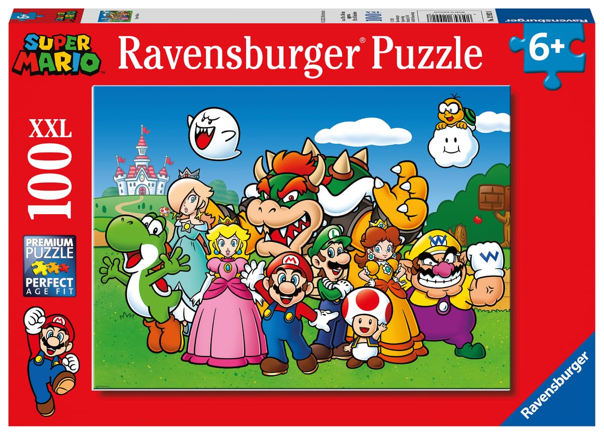 Ravensburger Super Mario - 100 Piece Jigsaw Puzzles for Kids Age 6 Years Up - Extra Large Pieces