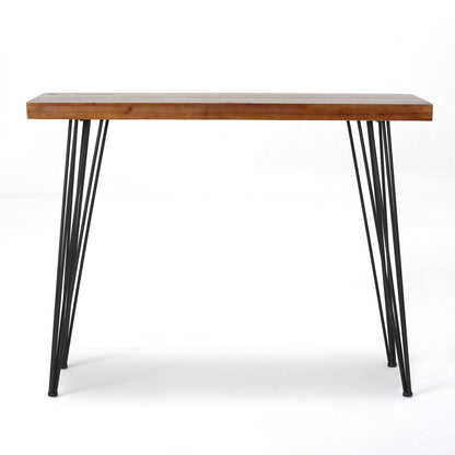 Chana Industrial Faux Live Edge Rectangular Bar Table by Christopher Knight Home - WoodArtSupply