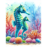 WSLWXSHM Diamond Painting Kits for Adults Seahorse, Round Full Drill Diamond Art Kits, 5D DIY Paint with Diamonds Crafts for Home Wall Decoration Gifts 12×16Inch, Marine Life WSLWXSHM