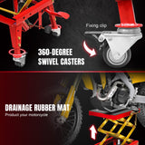 Jack Boss 350 Lbs Motorcycle Lift Jack Table, Hydraulic Foot-Operated Scissor Lift Jack for ATV Dirt Bike, Motorcycle Stand with 4 Wheels Jack Boss