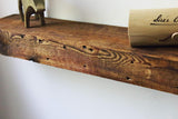 Modern Timber Craft Reclaimed Wood Fireplace Mantel Shelf | Solid Rustic American Barnwood with Floating Shelf Brackets | 2.75" Thickness | 72" L x 5" D, Oiled Modern Timber Craft