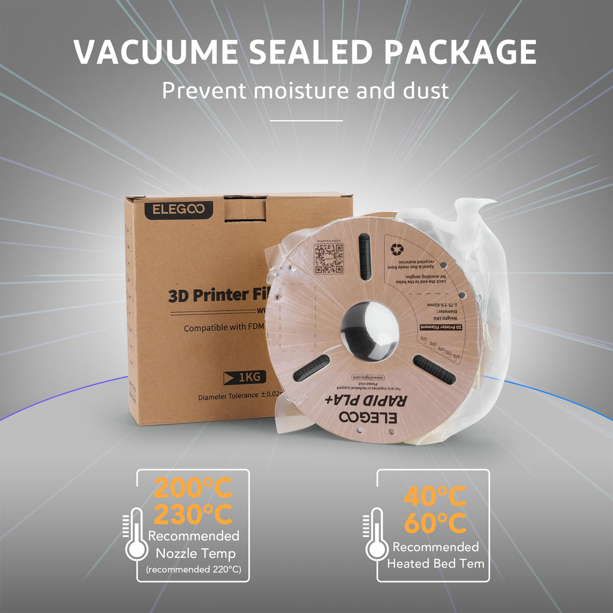 ELEGOO Rapid PLA Plus Filament 1.75mm Brown 1KG, PLA+ 3D Printer Filament for 30-600 mm/s High Speed Printing, Dimensional Accuracy +/- 0.02 mm, 1kg Cardboard Spool(2.2lbs) ELEGOO