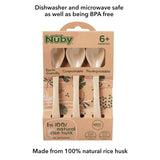 Nuby Rice Husk 3 Piece Spoon Set - Eco-Friendly Set - 100% Compostable and Biodegradable - 6+ Months Nuby