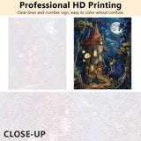 Adult Paint by Number Kits on Canvas, Cartoon Castle Paint by Numbers, Haunted Castle Painting by Numbers for Adults, DIY Easy Number Painting Canvas Arts for Adult, 16 X20 Inch TUMOVO