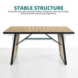 YITAHOME 5 Piece Patio Dining Set Outdoor Furniture Stackable All-Weather Comfortable Rope and Rattan Chairs & Rectangular Table for Courtyard Backyard Poolside Balcony, Nature Wood & Grey YITAHOME