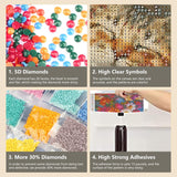 FHBUBPUP Cat Diamond Painting Kits for Adults, Sleepy Kitten Diamond Art Kits for Beginners, 5D DIY Full Drill Round Diamond Point Gem Art, Craft Gift Suitable for Home Wall Decoration 12×12Inch FHBUBPUP