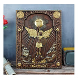 QIADGE Archangel Michael Sculpture Wall Hanging Wooden Carved Home Decor Plaque Personalized Crafts Christian Gift Idea (10 * 8 in) QIADGE