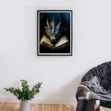 MBNTJHT Dragon Paint by Numbers Kit for Adults,Black Dragon and Book Paint by Number Kits with Brushes for Adults Beginner,DIY Unframed Oil Painting Kits for Home Wall Decor 16x20 Inch. MBNTJHT