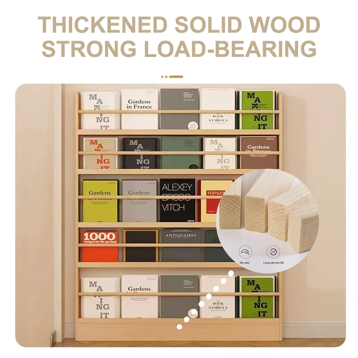 Orixal Bookshelf Behind The Door, Floor-Standing Children's Picture Book Rack, 6-Tier Wall-Mounted Bookcase, Wall-Mounted Cabinet for Home, Bedroom, Living Room, Office Orixal