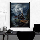 Kaliosy 5D Diamond Art Kits for Adults Train by Number Kits, Diamond Painting Art Landscape DIY Full Drill Crystal Craft Cross Stitch Embroidery Decoration (12x16 inch) Kaliosy