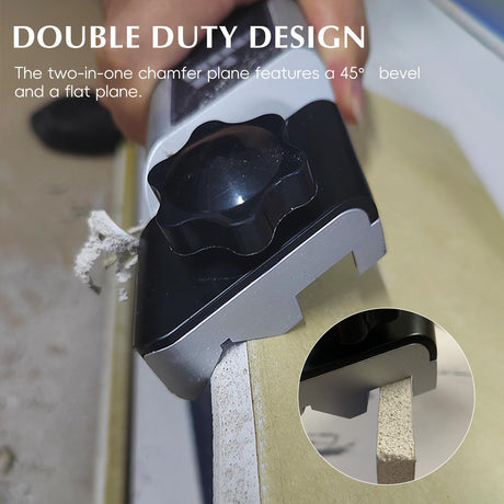 AGLOO Hand Planer for Wood – Chamfer Plane for Woodworking, Gypsum, and More – Plasterboard V Chamfer with 10 Sharp SK5 Blades AGLOO