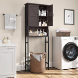 MXARLTR Over The Toilet Rack for Bathroom, Over The Toilet Storage Cabinet, Over Toilet Bathroom Organizer with Double Barn Doors Space Saver Rack Above Toilet Storage Cabinet (Espresso) MXARLTR