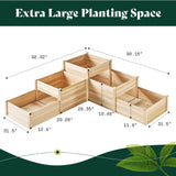 AMERLIFE 3-Tier Raised Garden Bed for Outdoor Gardening, Fir Wood Planter Box with Dividers, Tool-Free Assembly, Garden Box Perfect for Vegetables, Herbs, and Flowers AMERLIFE