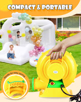 Step4Fun Bounce House Air Blower for Inflatables, 480 Watt ETL Certified Electric Blower, Perfect for Inflatable Bounce House Water Slide and Bouncy Castle Indoor & Outdoor Yellow Step4Fun