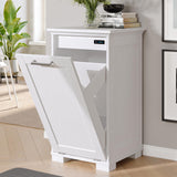 UpWiew Tilt Out Trash Cabinet Wooden, Single Door 10 Gallons, White Finish UpWiew