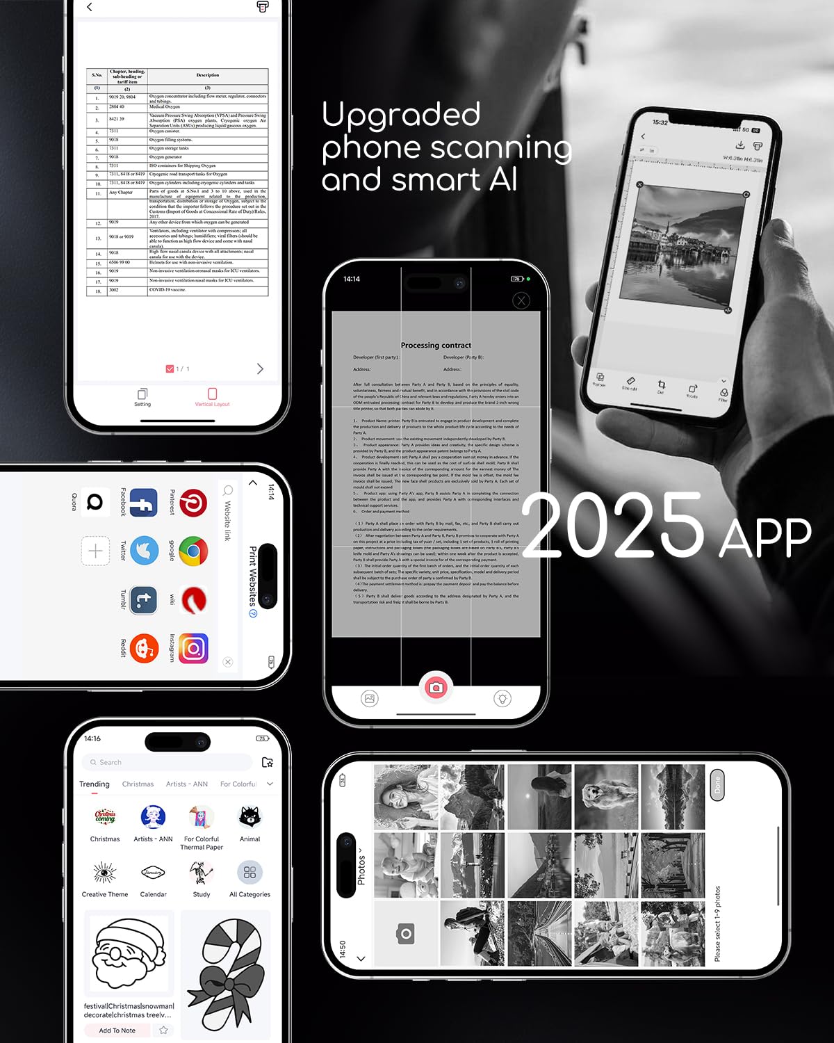 Portable Printers Wireless for Travel, Inkless Thermal Printer, Bluetooth Mobile Printer Support 8.5" X 11" Letter & A4 Size, Compatible with iPhone Android Laptop, Compact Printer for Home Car Office TATTMUSE