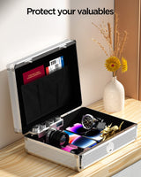 AICase Gun Safe for Pistols,Quick-Access Pistol Safe for Multiple Handguns with Biometric Fingerprint Lock/Morse Code, Smart Handgun Safe Gun Lock Box for Home Bedside Nightstand Car_1 AICase