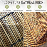 Natural Bamboo Blinds for Windows, UV Protection Outdoor Roller Shades Cordless Roll Up Reed Roman Blinds for Patio Privacy, Retro Bamboo Curtain with Lifter, width 24 30 36 48 52 64 72in(52"W x 72"H) KAKVSRBPER