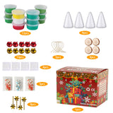 12Pack Christmas Trees DIY Crafts Kit - Air Dry Clay Christmas Crafts for Kids - Creative Air Dry Clay Modeling Indoor Decorations - Kids Christmas Trees Crafts Gift for School Winter Party Fun LULEEYANG