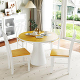 Giantex Wooden Dining Chairs Set of 4, Kitchen Chairs w/Rubber Wood Frame, High & Curved Slatted Backrest, Modern Armless Chairs, Farmhouse Accent Side Chairs for Dining Room Living Room Giantex