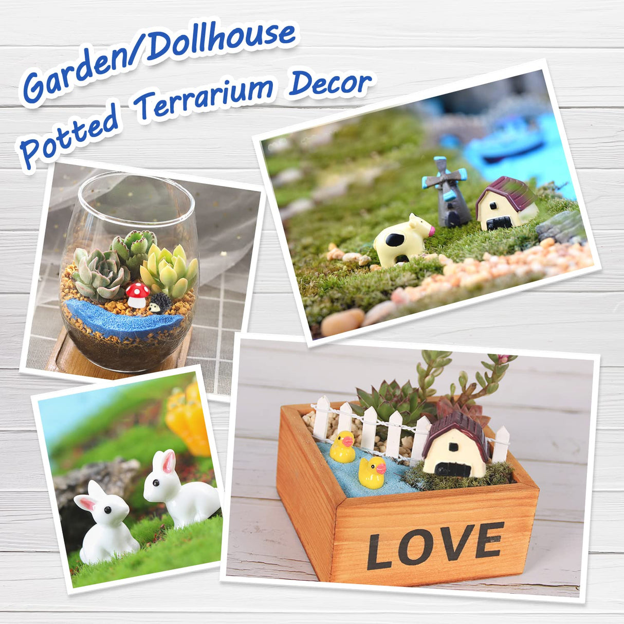 CHAKANLX 108 Pieces Miniatures Fairy Garden Accessories Outdoor, Fairy Garden Kit, Miniature Figurines, Fairy Garden Accessories, DIY Micro Landscape Ornaments for Potted Plant Bonsai Terrarium Decor CHAKANLX