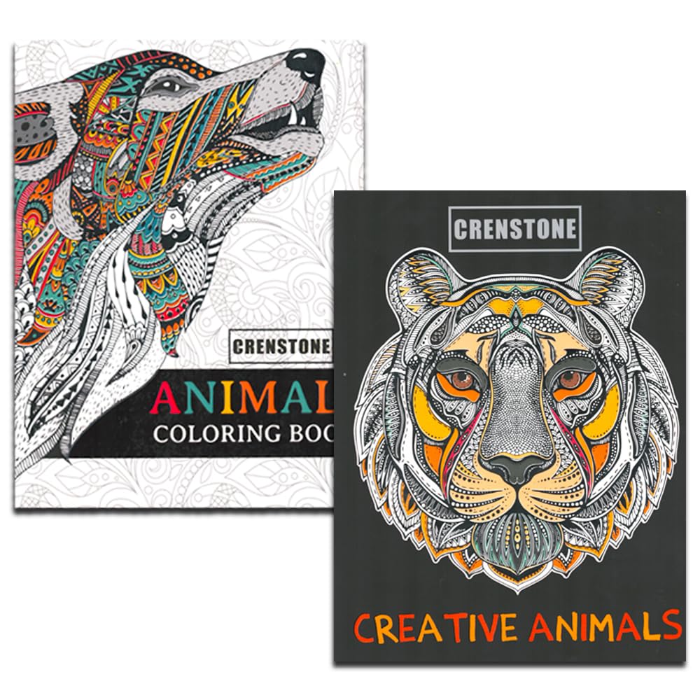 Adult Coloring Books Super Set -- 10 Deluxe Coloring Books for Adults and Teens Crenstone