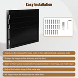 Swinging Doors Cafe Doors, Retro Counter Swinging Doors, Indoor Pine Wood Single Door 35.4"x35.4" Parlor Butler Door for Hallway Kitchen Bar Pub Entrance Partition Black (35.4"x35.4") Bulelula