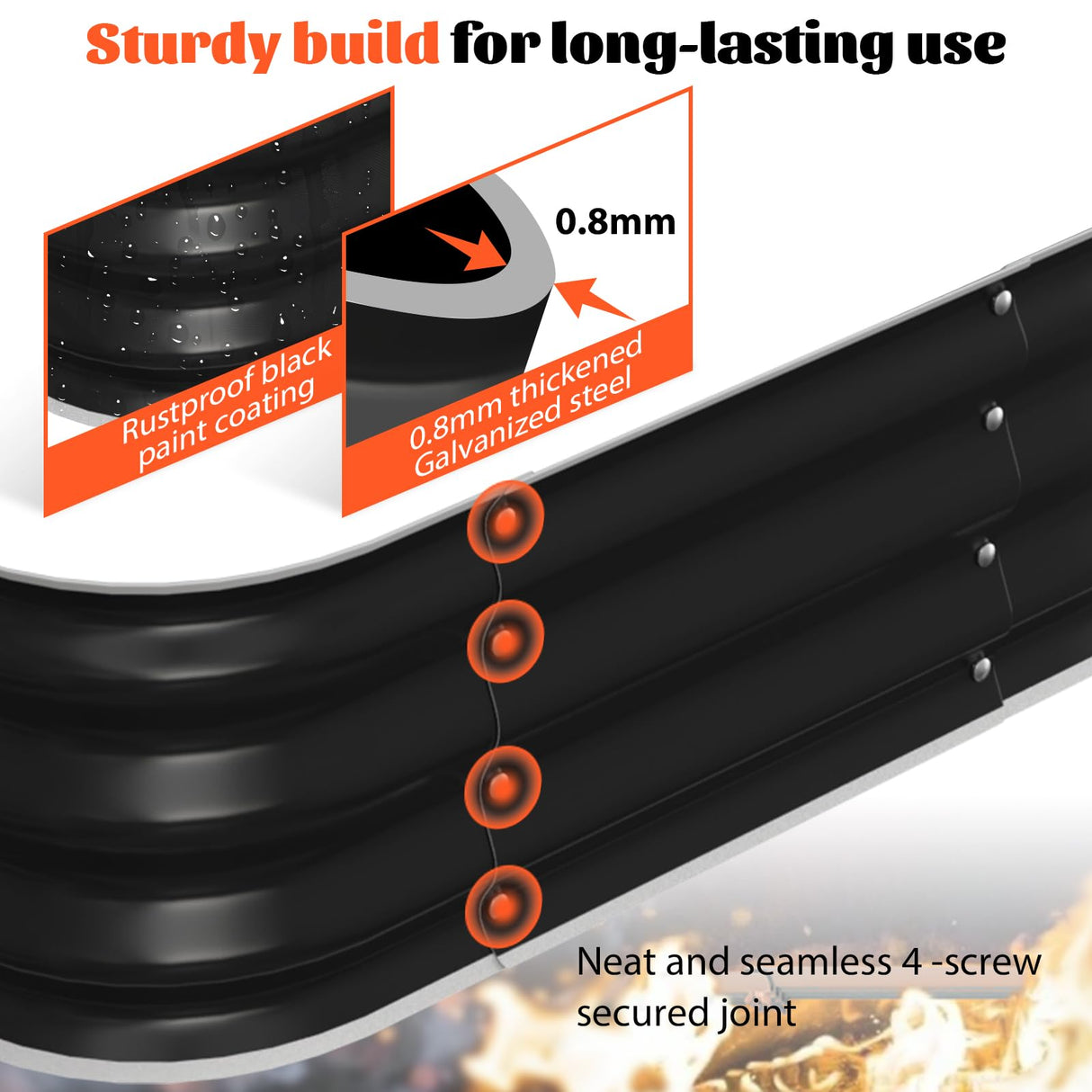 Fire Pit Ring - 48In Large Firepits for Outside,Wood Burning Durable Steel Fire Pit,Outdoor Fireplace Portable for Camping,Backyard,Bonfire,Patio-Square FCCRETA