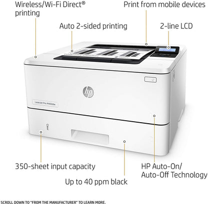 HP LaserJet Pro M402dn Monochrome Laser Printer with Built-in Ethernet & Double-Sided Printing, Amazon Dash replenishment ready (C5F94A), A4