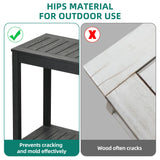 YITAHOME 48" Entry Console Table, 2-Shelf HIPS Indoor Outdoor Bar Table Multifunctional Buffet Storage Organizer with Adjustable Feet, Black YITAHOME