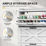 YITAHOME Slim Shoe Storage Cabinet with 3 Flip Drawers– Holds 24 Pairs, Space-Saving Shoe Rack for Entryway, Hallway & Living Room White Farmhouse Design YITAHOME