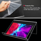 Kamehame Book Stands for Display, 2 Pack Slightly Elevated Clear Acrylic Book Display Stand with 1.5" Ledge, Book Easel Anti-slip Border for Handwriting Reading Art and Laptop, 12"x8.5"x5.1" Kamehame