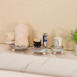 VIVIRBIEN 3PCS Wood Risers for Decor Mini Wooden Stool Display Stand with Removable Feet Farmhouse Rustic Decor Risers for Display Decorative Wood Pedestal Stand for Candles, Plants, Cups VIVIRBIEN