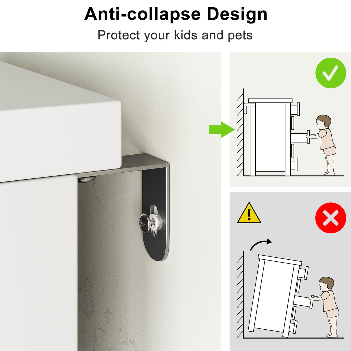 Jocoevol 6 Drawer Dresser, Fluted Dresser for Bedroom with Sleek Hidden Handles, Bedroom Dressers with Drawers, Wood Closet Clothes Storage Organizer for Bedroom, Pure White Jocoevol
