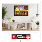 Educa - Sunset in Paris - 3000 Piece Jigsaw Puzzle - Puzzle Glue Included - Completed Image Measures 47.25" x 33.5" - Ages 14+ (17675) Educa