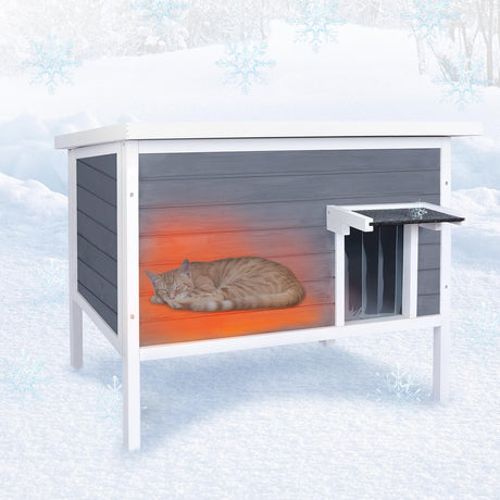 COOLEBEBE Outdoor Cat House Weatherproof Insulated Cat Houses for Outdoor Cats Large Feral Cat House Shelter Outdoor for Winter with All-Round Foam COOLBEBE