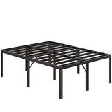 Likelalaso 24 Inch High Queen Bed Frame with Rounded Corner, Heavy Duty Metal Bed Frame Queen Size Under-Bed Storage Space, No Box Spring Needed, Noise Free, Easy Assembly, Black Likelalaso
