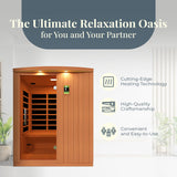Dynamic Saunas Madrid Elite 3 Person Capacity PureTech Ultra Low EMF Infrared Therapy Home Sauna Box with Bluetooth, Roof Vent, and LED Control Panel DYNAMIC SAUNAS
