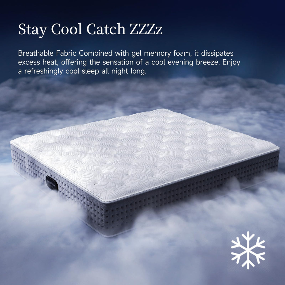 COMFBOX 10 Inch Twin Mattress, Memory Foam Hybrid Mattress, Fiberglass Free, Medium Firm Feel, Zoned Pressure Relief, Certified Safe Foams & Fabric, Mattress in A Box COMFBOX