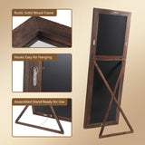MirrMyst Rustic Farmhouse Full Length Mirror, 64"x21" Wood Frame Floor Mirror, Free Standing Mirror Leaning Wall Mirror Full Length, Full Body Mirror for Bedroom Living Room Cloakroom, Brown MirrMyst