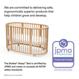 Stokke Sleepi Bed, Natural - Oval Crib Suitable for Ages 0-5 Years Old - Adjustable, Stylish & Flexible - Sturdy Beech Wood Frame Stokke