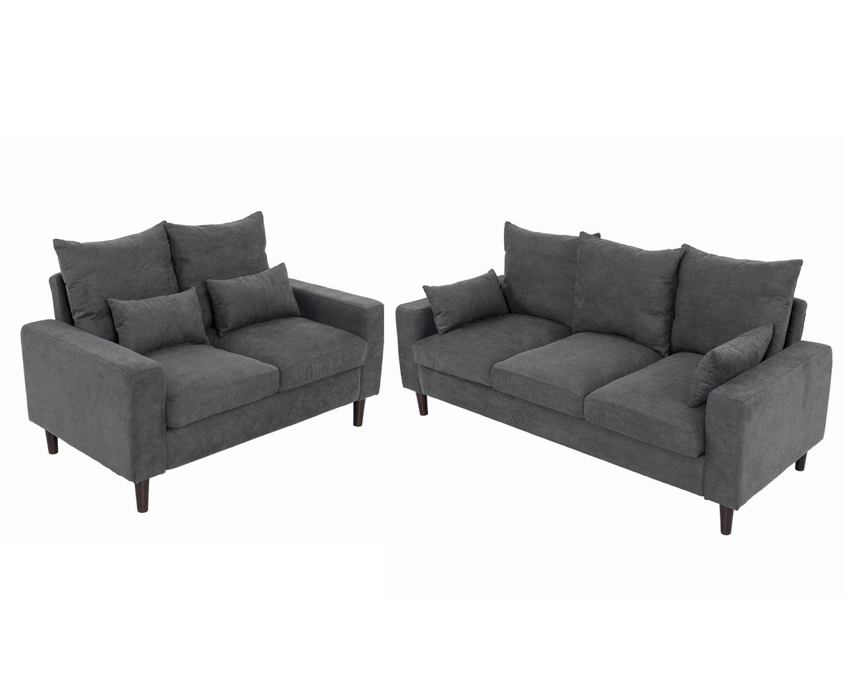 Panana 2 Seater & 3 Seater Fabric Corner Sofa Living Room Suite Set, Sofa Sets for Living Room, Grey Panana