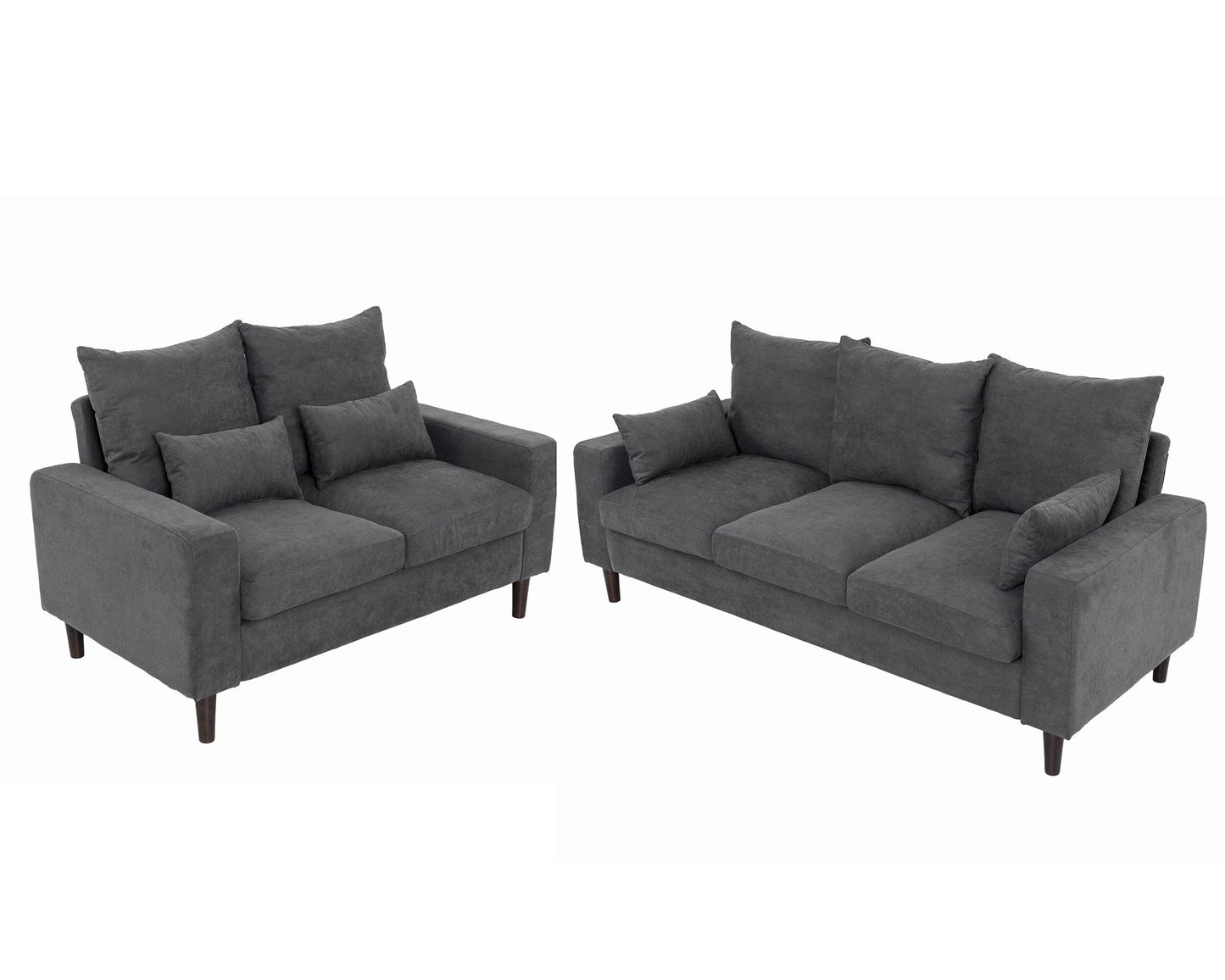 Panana 2 Seater & 3 Seater Fabric Corner Sofa Living Room Suite Set, Sofa Sets for Living Room, Grey