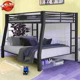 TSAMPA Latest Upgraded and Stronger Heavy Duty Metal Steel Bunk Bed Full XL Over Queen Size, More Stable More Rust-Proof Bunk Queen Bed with Thickened Legs (Easier Assembly) (Full XL Over Queen) TSAMPA