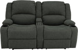 RecPro Charles Powered Double Recliner Sofa & Loveseat | Wall Hugger RV Furniture | Cloth (Fossil, 64") RecPro