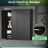 Kelueo 71" H Metal Garage Storage Cabinet with Wheels, 4 Adjustable Shelves & Locking Doors – Steel Tool Cabinet for Home,Basement,Utility Room – Garage Cabinets and Storage System, Black Kelueo