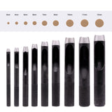 Tlimus 9 Pieces Heavy Duty Round Punch Set（3mm-12mm） with a Free Cutting Pad, Leather Hole Punch Set with Storage Case is Widely Used in Watch Straps, Belts, Cloth, Leather Gaskets（9 Black） Tlimus
