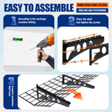 CVGFDR 2x6ft Garage Wall Shelving, 600BLS Heavy Duty Garage Shelving Wall Mounted, Floating Shelves, Storage Shelves, Easy Assembly Pallet Racking, Metal Rack for Kitchen, Basement, Black CVGFDR