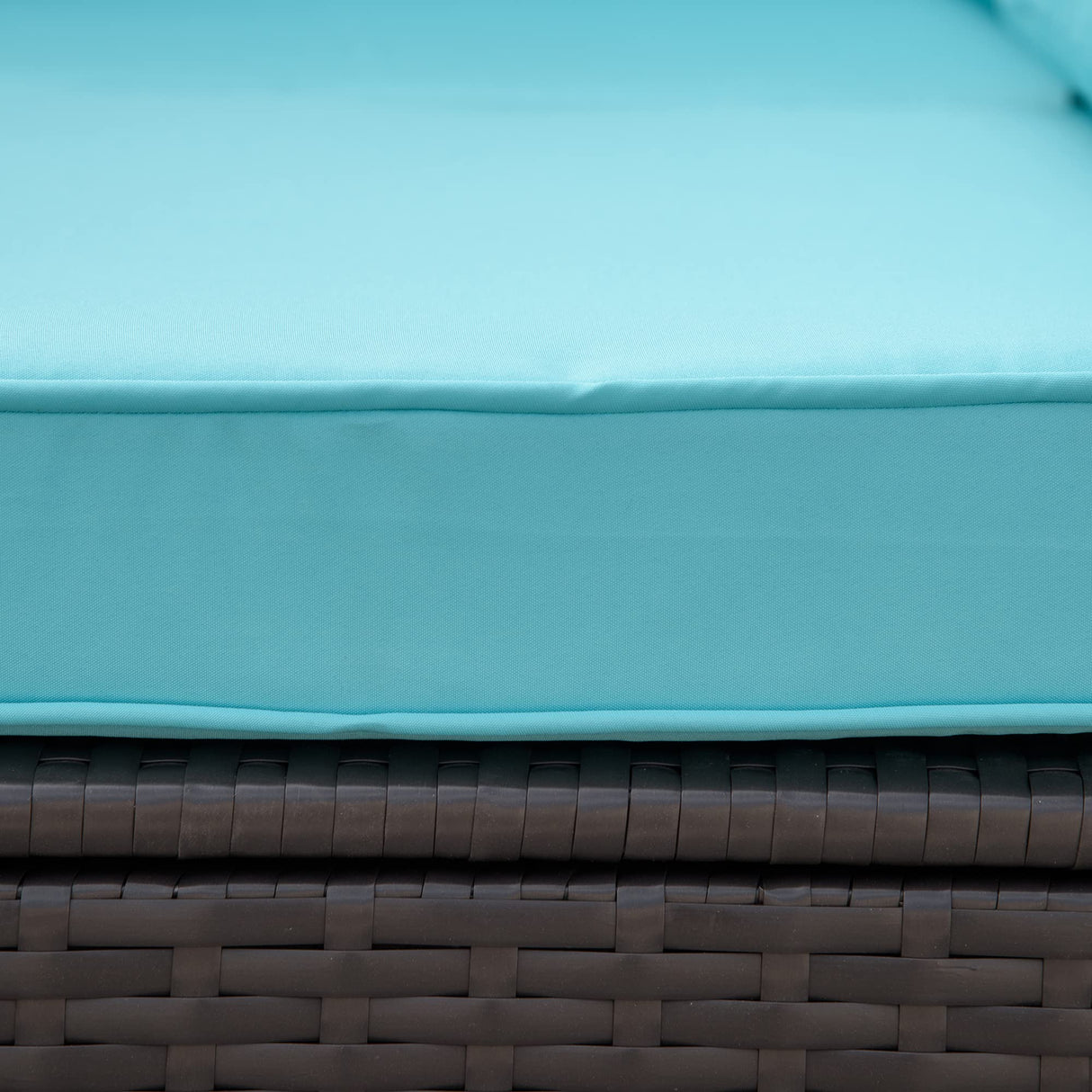 Outsunny 7-Piece Patio Furniture Sets Outdoor Wicker Conversation Sets All Weather PE Rattan Sectional Sofa Set with Cushions & Tempered Glass Desktop, Turquoise Outsunny